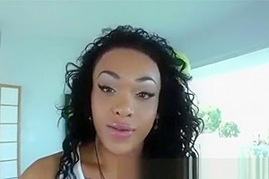 Hot black tranny masturbating and blows huge load