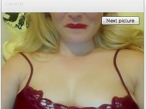 Hot blond likes what she sees and gets horny on Omegle
