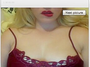 Hot blond likes what she sees and gets horny on Omegle
