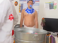 Hot gay doc inserts his cock in office jock
