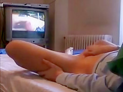 Hot girl spied while fingering pussy