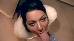 Hottie Smokes And Sucks on Balcony