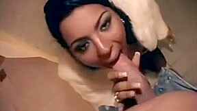 Hottie Smokes And Sucks on Balcony