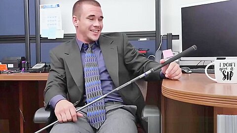 Hunks smashing this geeks asshole in the office afte work