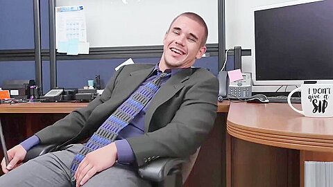Hunks smashing this geeks asshole in the office afte work