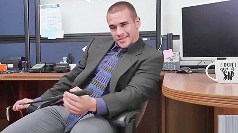 Hunks smashing this geeks asshole in the office afte work