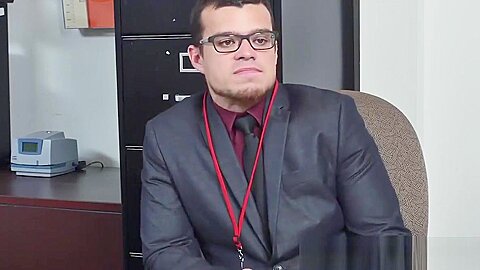 Hunks smashing this geeks asshole in the office afte work