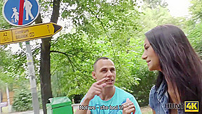 Hunt4K Cuckold watches how his girlfriend fucks for money in park