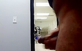 Jerkin off to two women doing laundry one watches cum