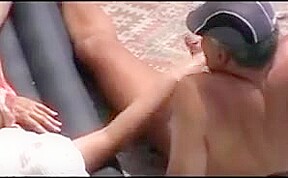 Jerks off guy dick beach
