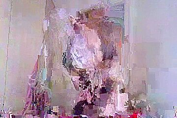Jess Silk Riding Dildo In Pink Satin Nightie And Robe With Long Purple Wig