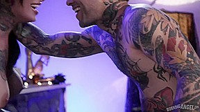 Jessie Lee is a smoking hot, inked brunette who likes to have sex with her tattooed friend