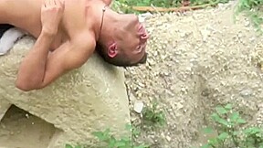 Juan Perez fucked outdoor by bear with XXL cock - CrunchBoy
