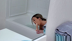 Kat Dior Playing With Dildo in Bathroom