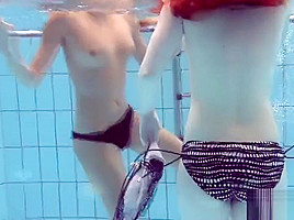 Katrin and Lucy big tits underwater