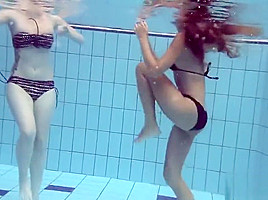 Katrin and Lucy big tits underwater