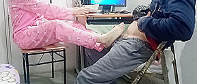 Kinky Stepsister Offers Foot Massages, Ends Up Sucking And Riding Cock Until Milking It