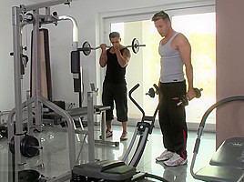 Kira Queen DPed by two ckocks in gym