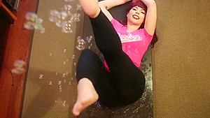 LUDELLA HAHN in FOOT FUN With The Bubble Gun!