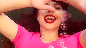LUDELLA HAHN in FOOT FUN With The Bubble Gun!