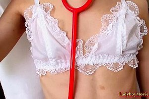 Ladyboy Nurse Shuy Strips Out From Her Uniform