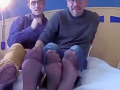 Latin Couple Show Off Big Meaty Feet In Sheer Sock