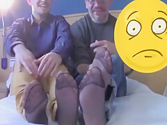 Latin Couple Show Off Big Meaty Feet In Sheer Sock