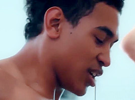 Latino Mateo Fernandez blown and spreading white cheeks