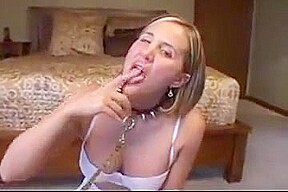 Leashed and used slut