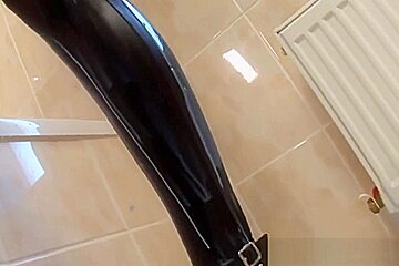 Leather clad ho milks rod