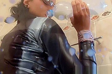 Leather clad ho milks rod