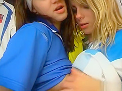Lesbian fun in the dressing room