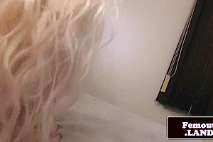 Lingerie Tranny Jerking Her Swollen Wang