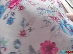 Lonely petite girl gets filmed in accidental upskirt