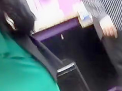 Lovely pussy exposed in an upskirt clip