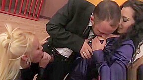 Lucky Guy Gets Fucked By A Group Of Smoking Gals