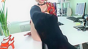 MILF In Stockings Showing Feet