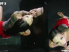 MILF Rocky draining 7 big gloryhole cocks in POV