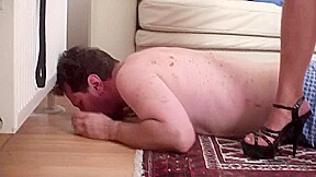 Making him eat from the floor by Femdom Austria