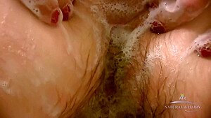 Marlee In The Bathtub Washes Her Extremely Hairy Legs Armpits And Pussy