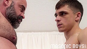 MasonicBoys - Obedient apprentice submits to bear master’s insemination