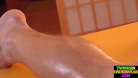 Massaged Twink Gets Dick Blown Before Cumshot