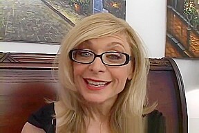 Mature Nina Hartley In Nylons Wearing Glasses Gives Great Bj