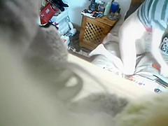 Mature lady caught using two dildos