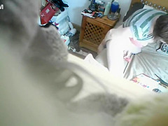 Mature lady caught using two dildos