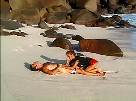 Melanie has hardcore oral on the beach