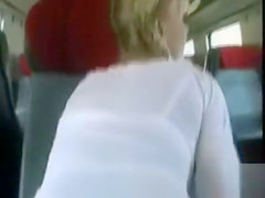 Milf gives a blowjob on the bus