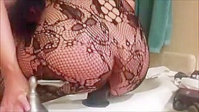 Milf trying her new black toy