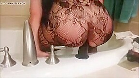 Milf trying her new black toy