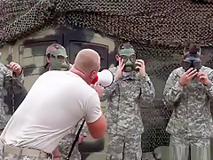 Military troops cumdropping group exxxercise